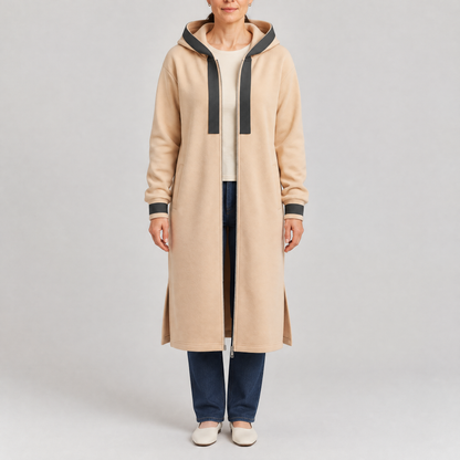 LONGLINE ZIP HOODED CARDIGAN