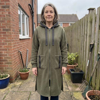 LONGLINE ZIP HOODED CARDIGAN