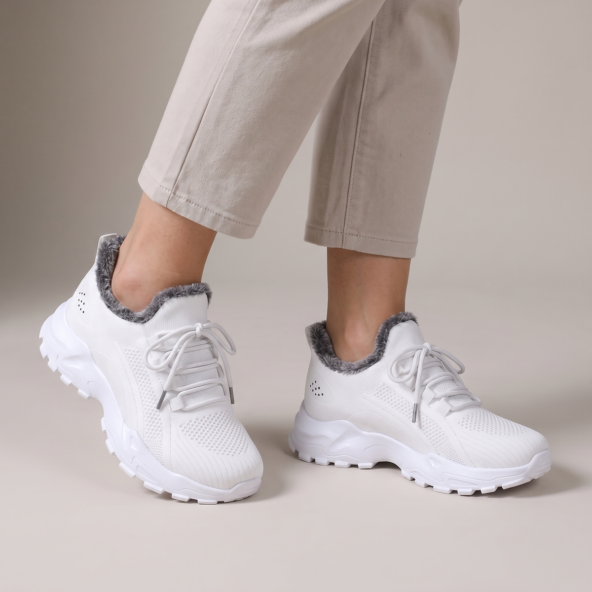 FAUX FUR LINED CHUNKY TRAINERS