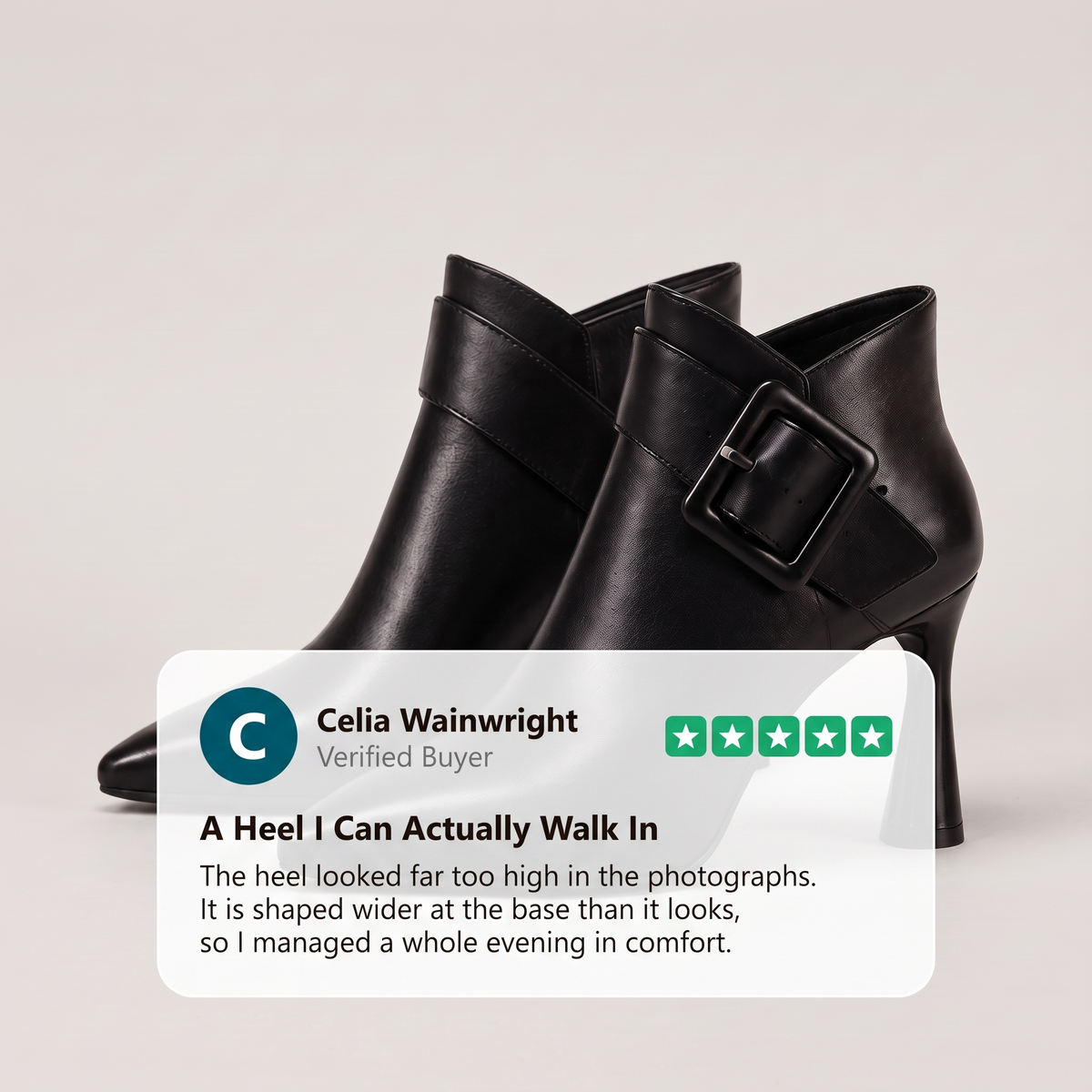 BUCKLE STRAP POINTED ANKLE BOOTS