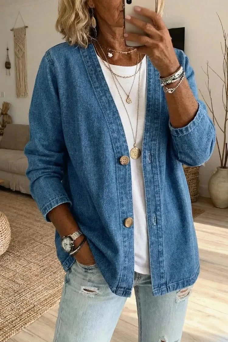 AILSA RELAXED DENIM CARDIGAN