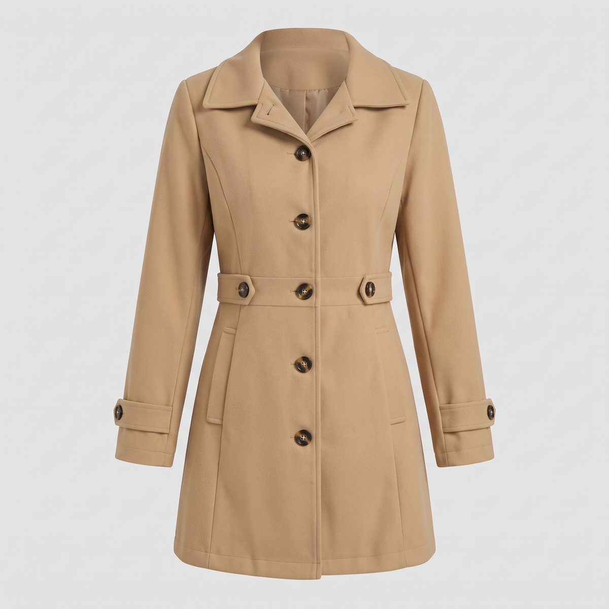 WAIST TAB TAILORED COAT