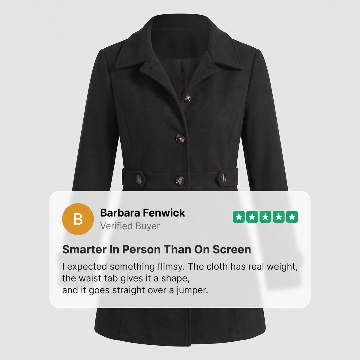 WAIST TAB TAILORED COAT