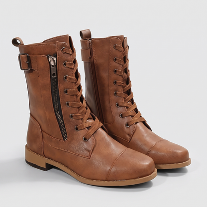 DOUBLE FASTEN ANKLE BOOTS