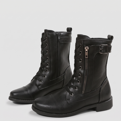 DOUBLE FASTEN ANKLE BOOTS