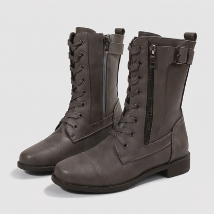 DOUBLE FASTEN ANKLE BOOTS