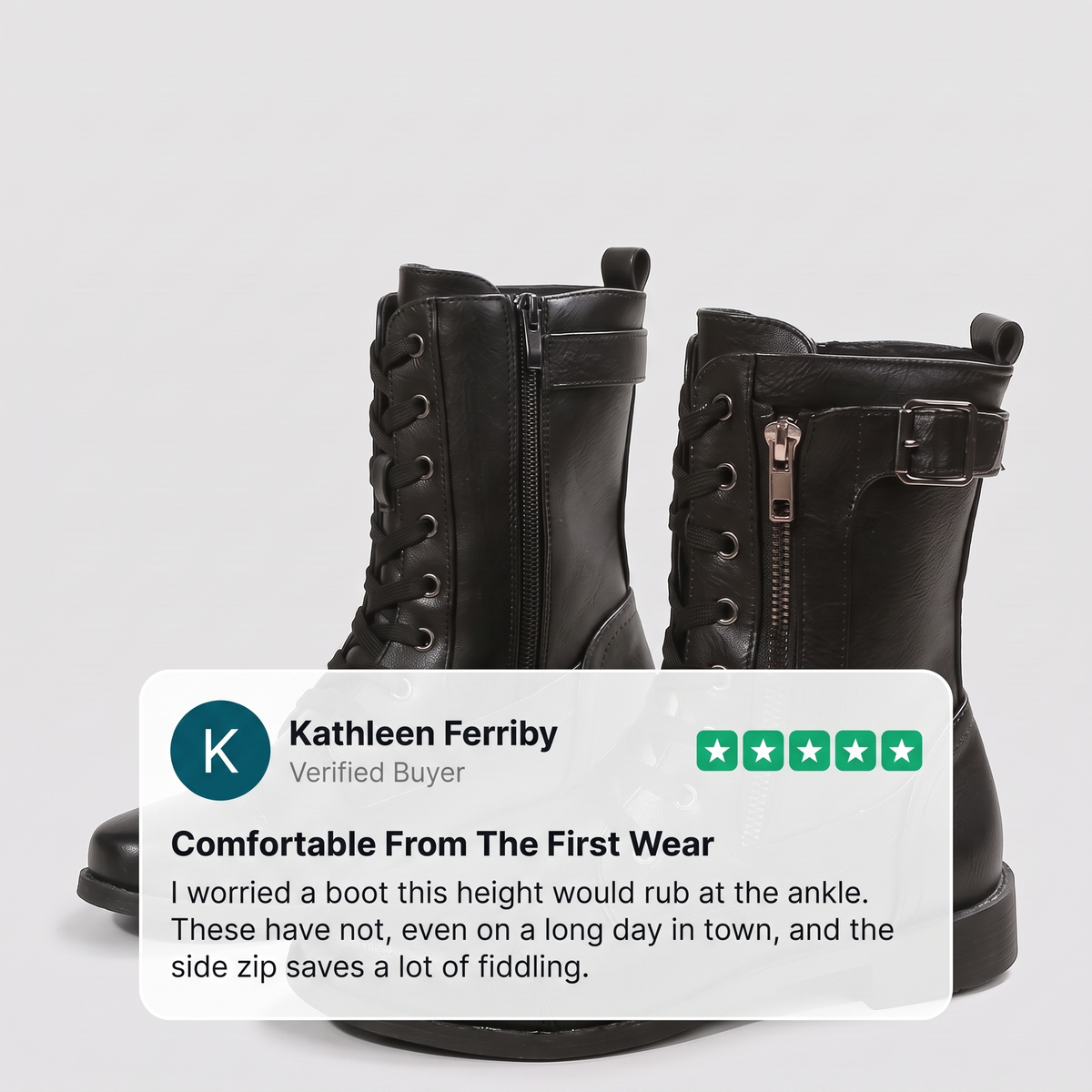 DOUBLE FASTEN ANKLE BOOTS