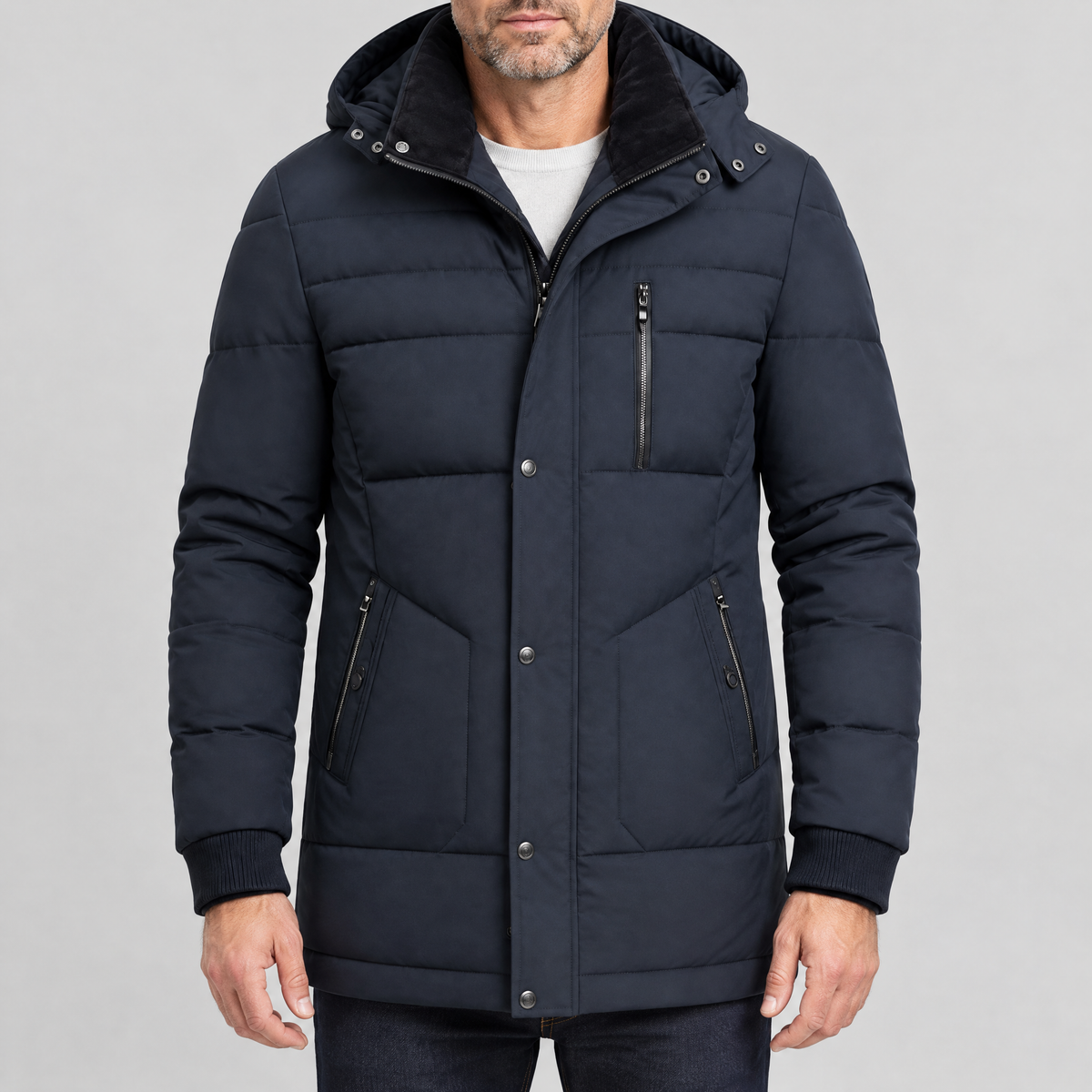 HOODED PADDED UTILITY JACKET