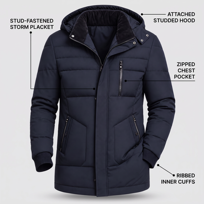 HOODED PADDED UTILITY JACKET