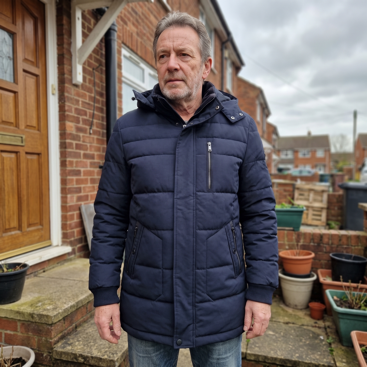 HOODED PADDED UTILITY JACKET