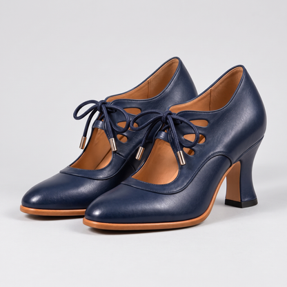 LACE-UP CUTOUT COURT SHOES