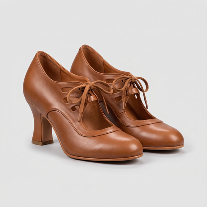 LACE-UP CUTOUT COURT SHOES