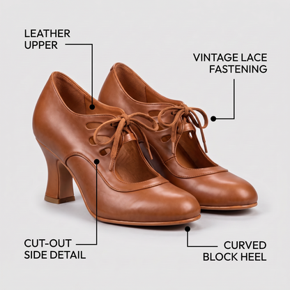 LACE-UP CUTOUT COURT SHOES