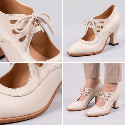 LACE-UP CUTOUT COURT SHOES