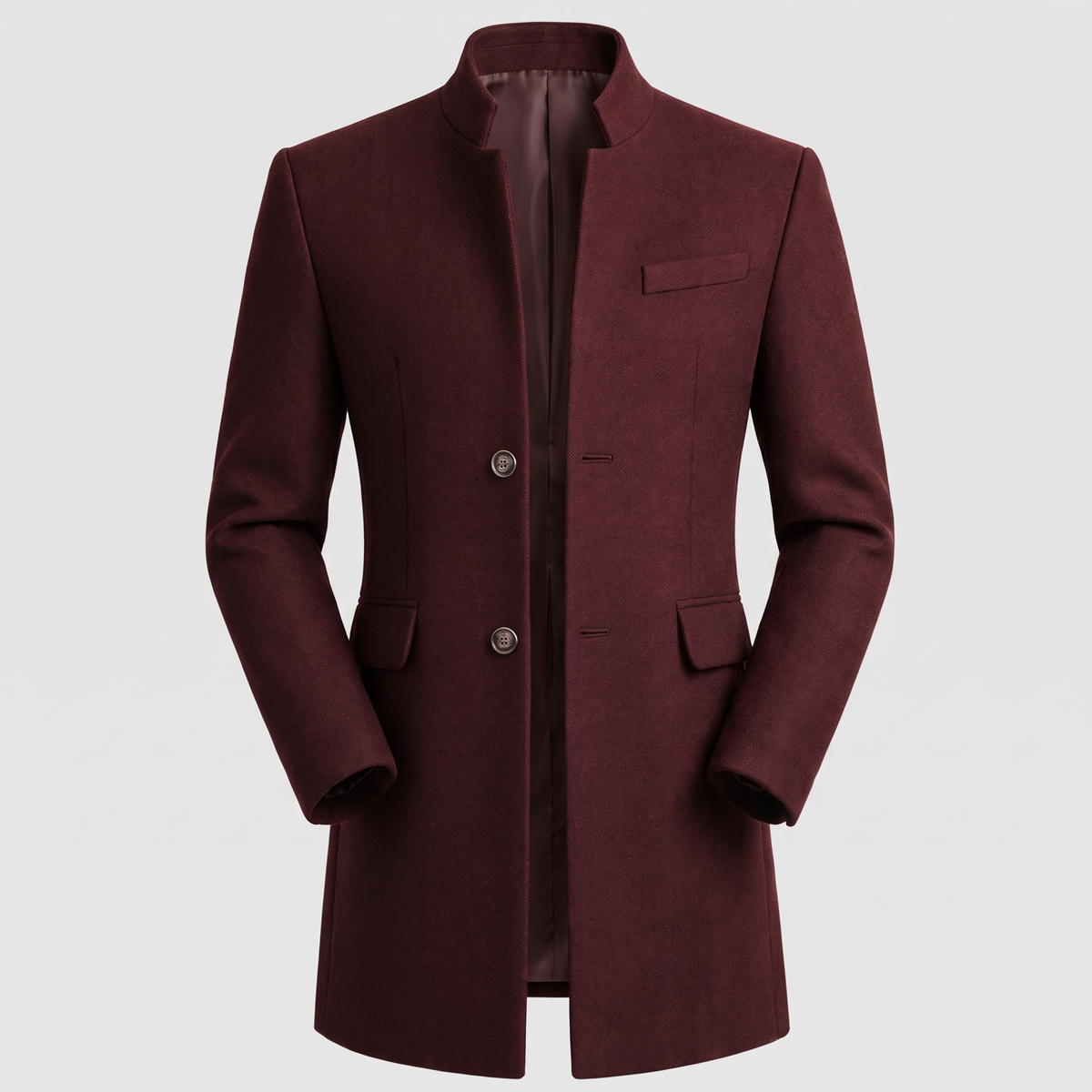 MANDARIN COLLAR TAILORED COAT