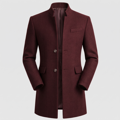 MANDARIN COLLAR TAILORED COAT