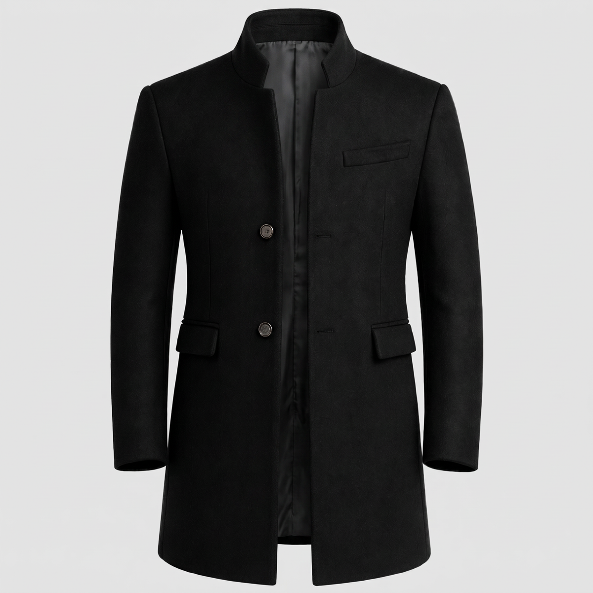 MANDARIN COLLAR TAILORED COAT