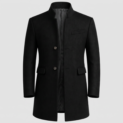 MANDARIN COLLAR TAILORED COAT