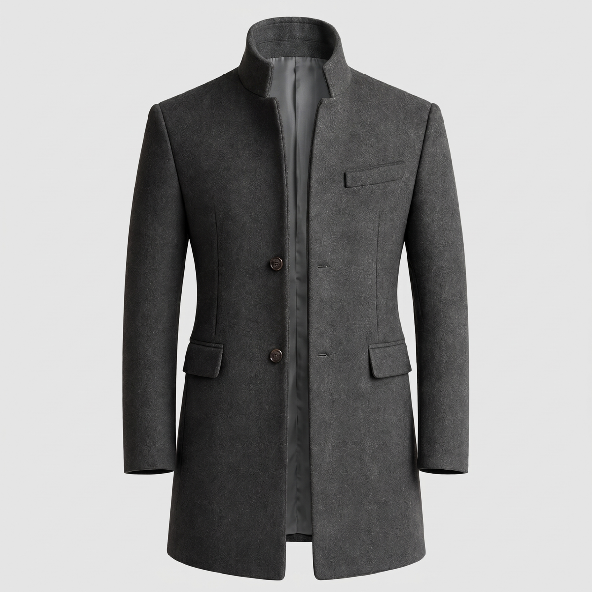 MANDARIN COLLAR TAILORED COAT