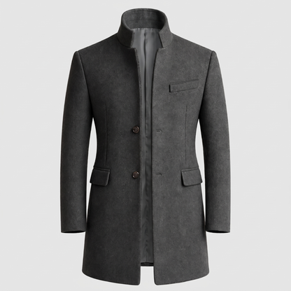 MANDARIN COLLAR TAILORED COAT