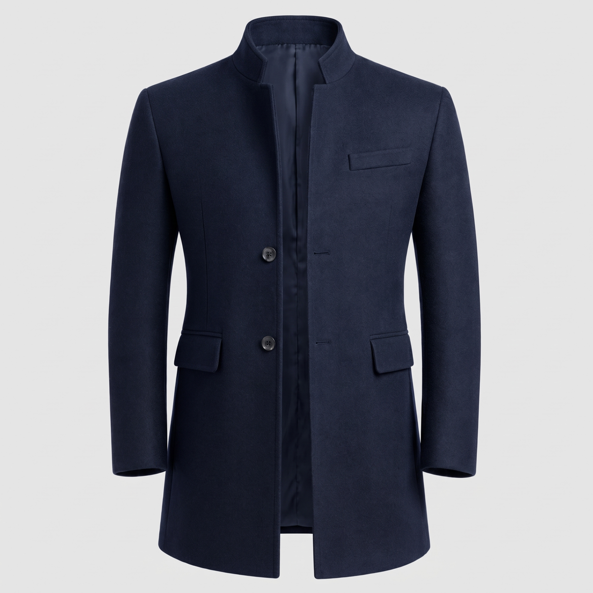 MANDARIN COLLAR TAILORED COAT