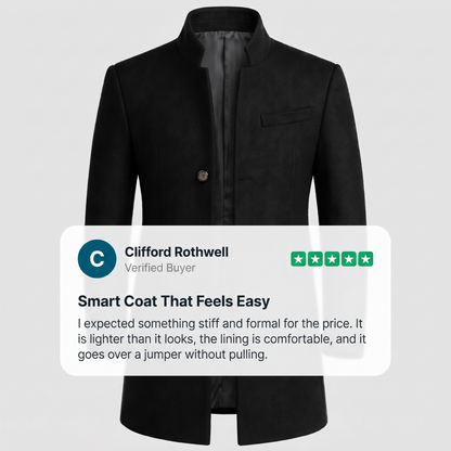MANDARIN COLLAR TAILORED COAT
