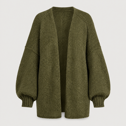 DROP SHOULDER KNIT CARDIGAN