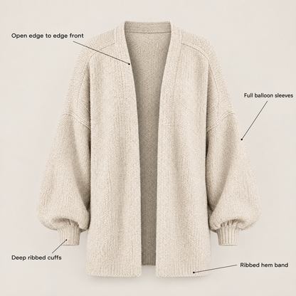 DROP SHOULDER KNIT CARDIGAN