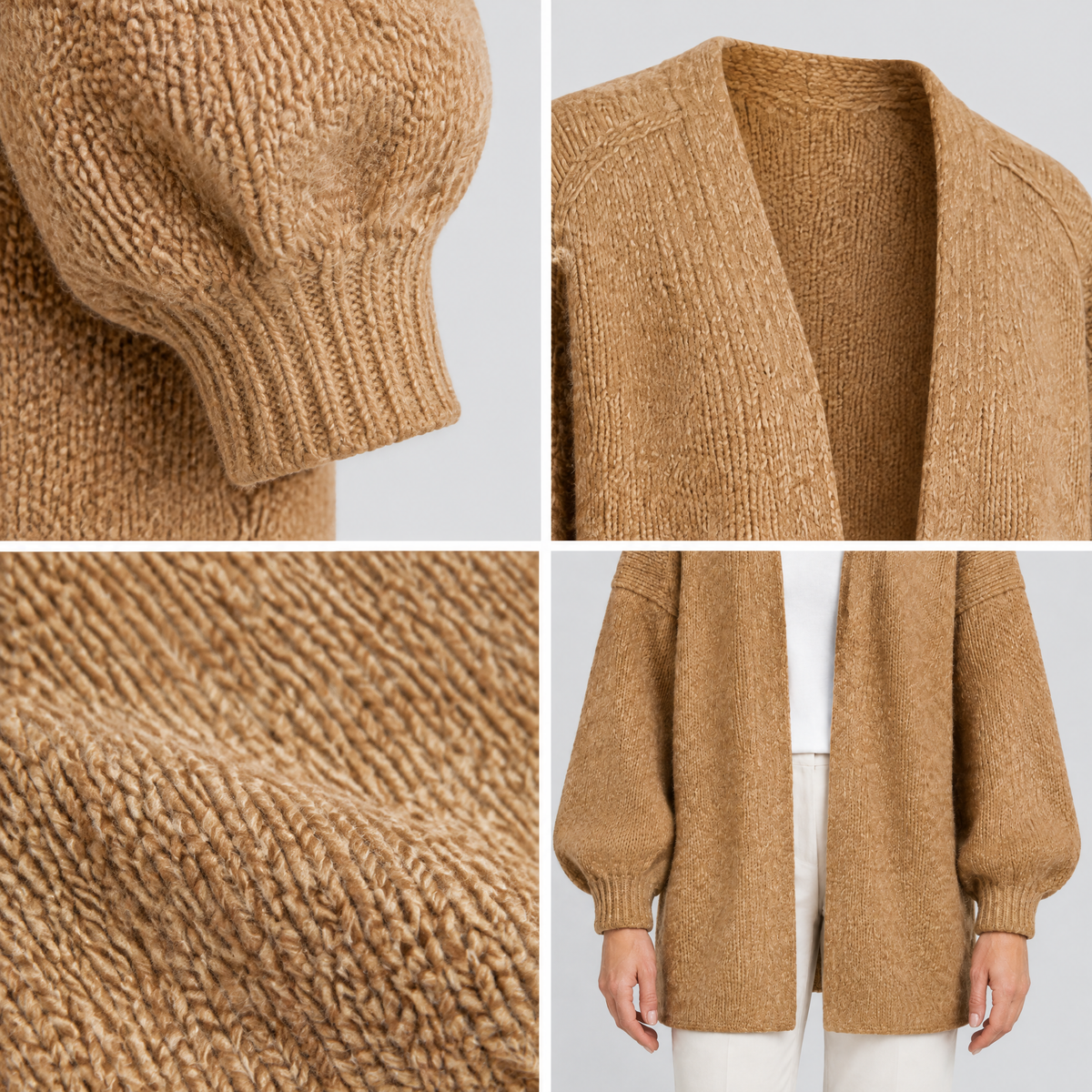 DROP SHOULDER KNIT CARDIGAN