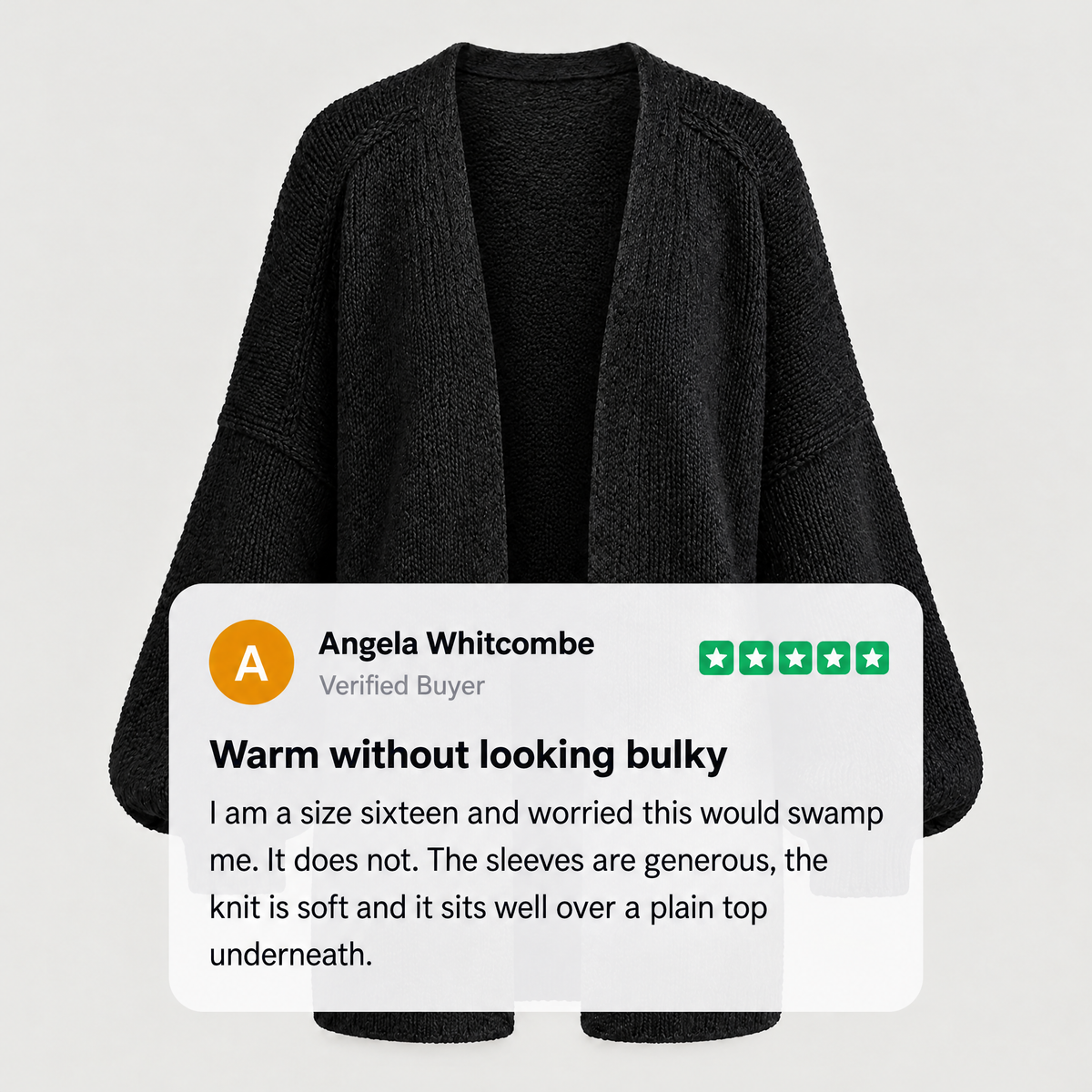 DROP SHOULDER KNIT CARDIGAN