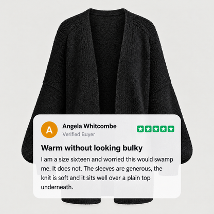 DROP SHOULDER KNIT CARDIGAN