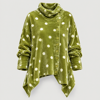FLORAL DRAPE FUNNEL CARDIGAN
