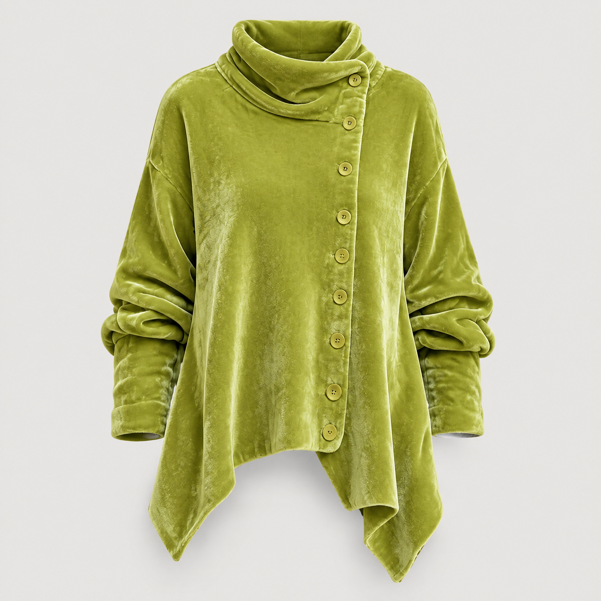 FLORAL DRAPE FUNNEL CARDIGAN