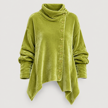 FLORAL DRAPE FUNNEL CARDIGAN