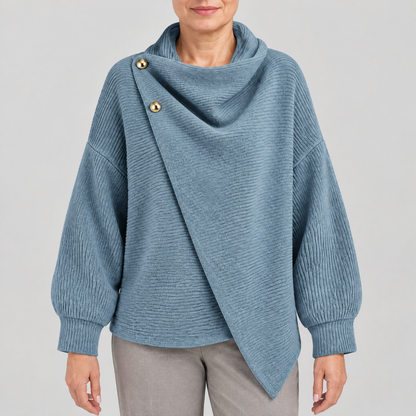 WRAP FRONT KNIT CAPE