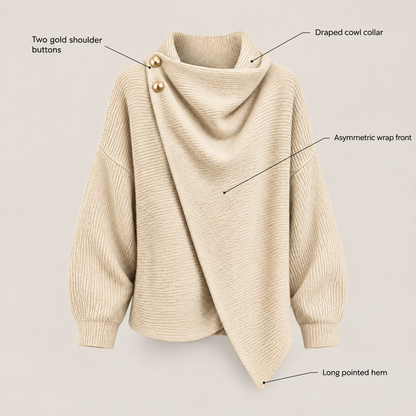 WRAP FRONT KNIT CAPE