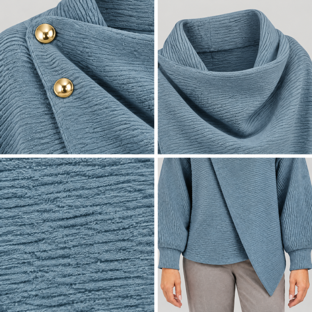 WRAP FRONT KNIT CAPE