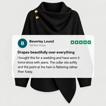 WRAP FRONT KNIT CAPE