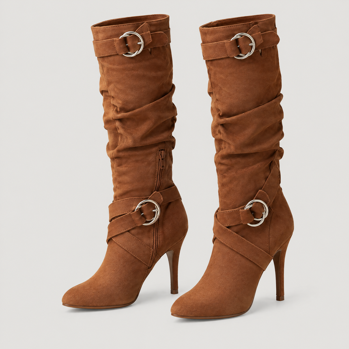 RING BUCKLE HIGH HEEL BOOTS