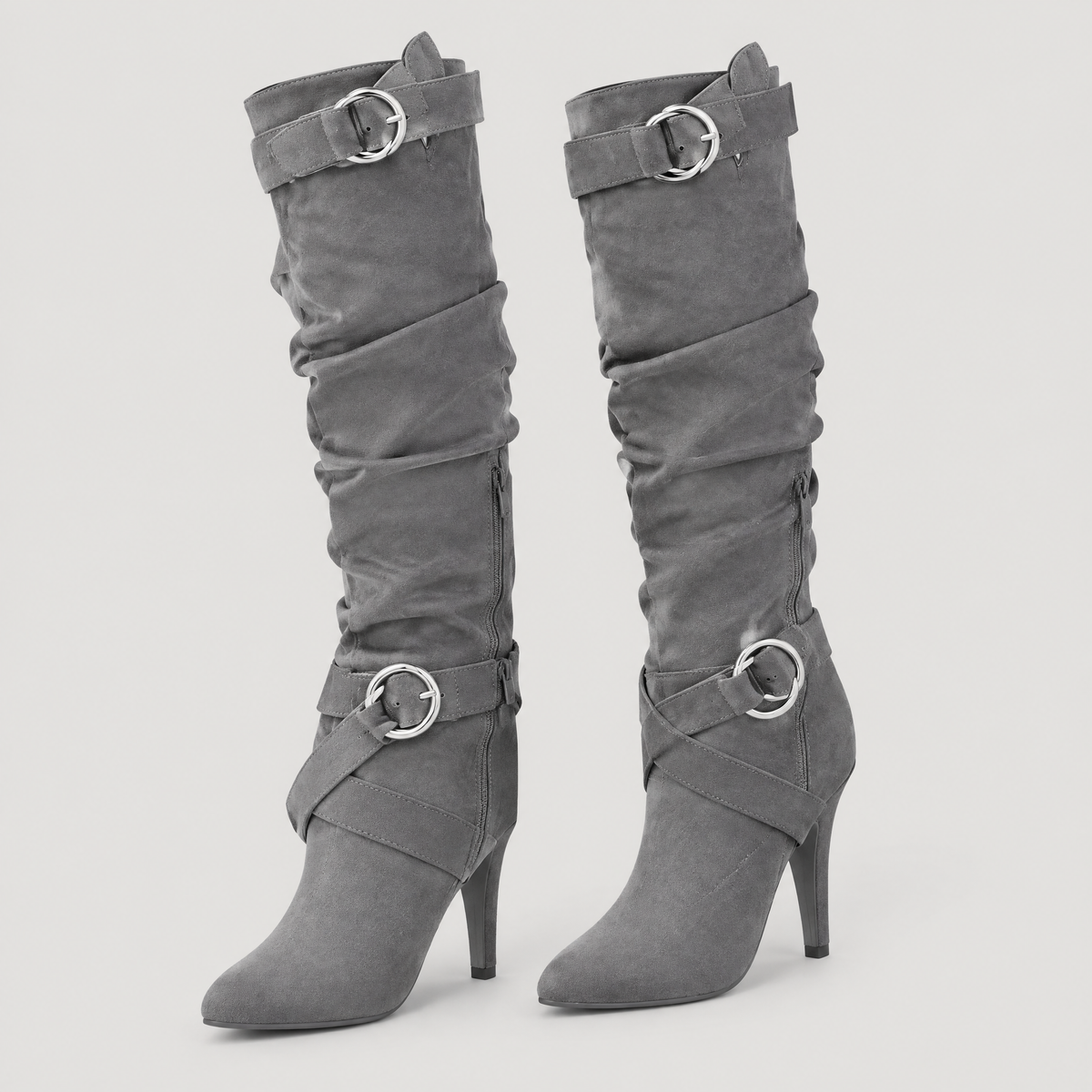 RING BUCKLE HIGH HEEL BOOTS