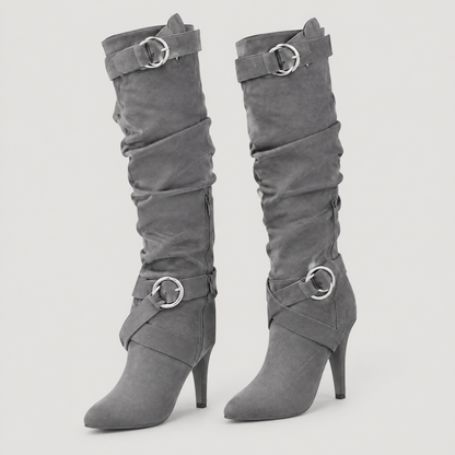 RING BUCKLE HIGH HEEL BOOTS