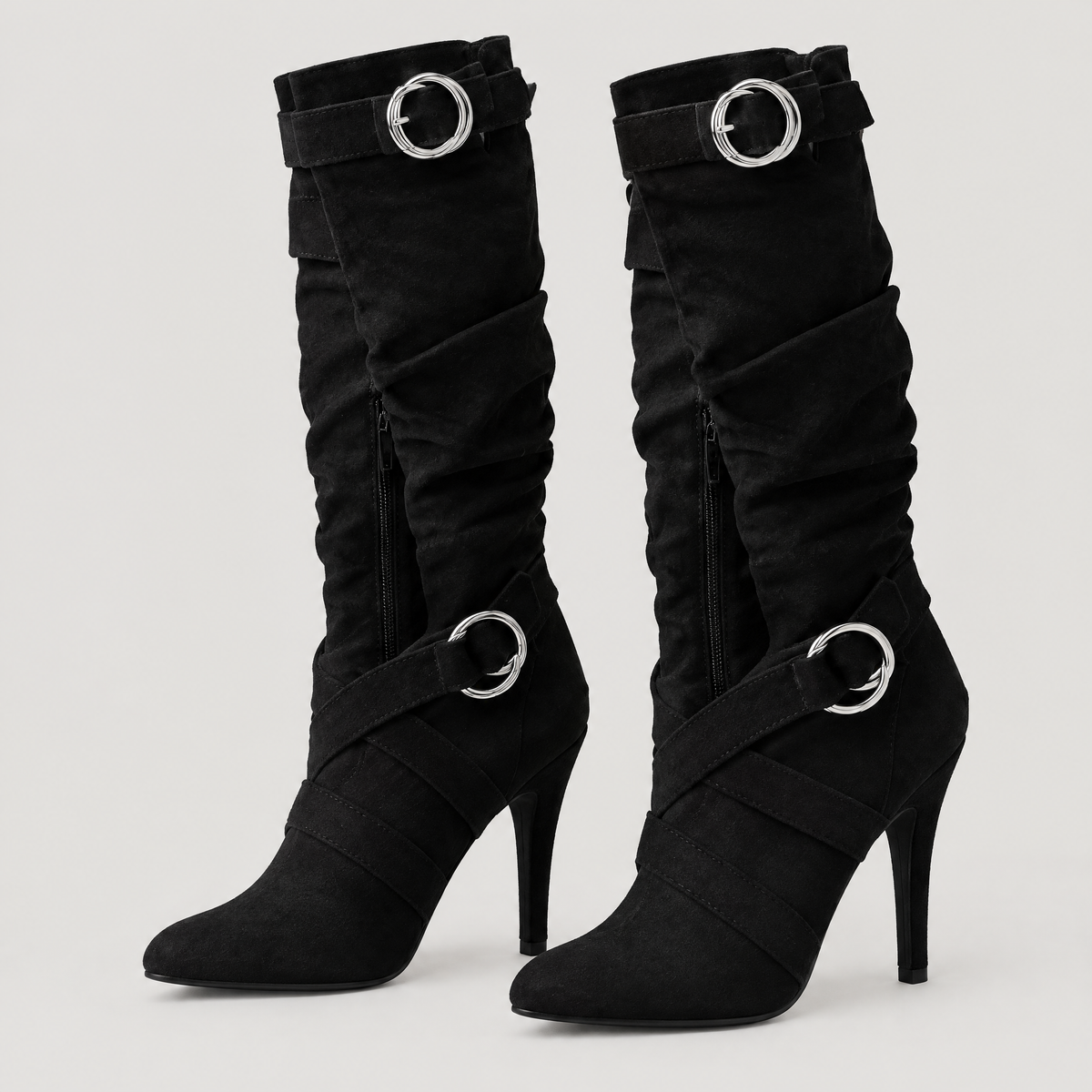 RING BUCKLE HIGH HEEL BOOTS