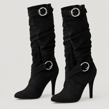RING BUCKLE HIGH HEEL BOOTS
