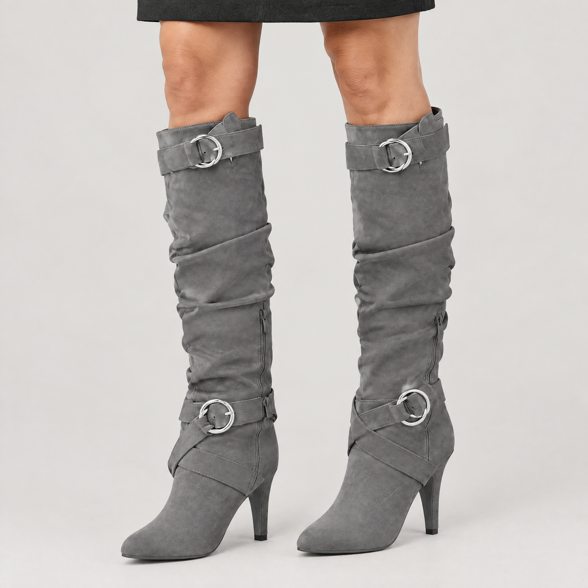 RING BUCKLE HIGH HEEL BOOTS