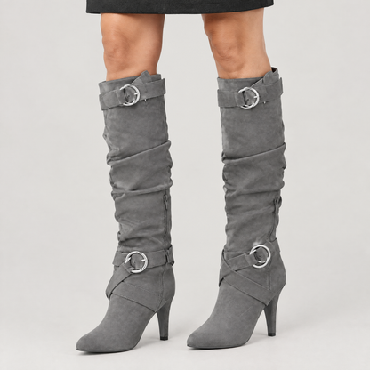 RING BUCKLE HIGH HEEL BOOTS