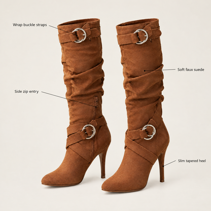 RING BUCKLE HIGH HEEL BOOTS