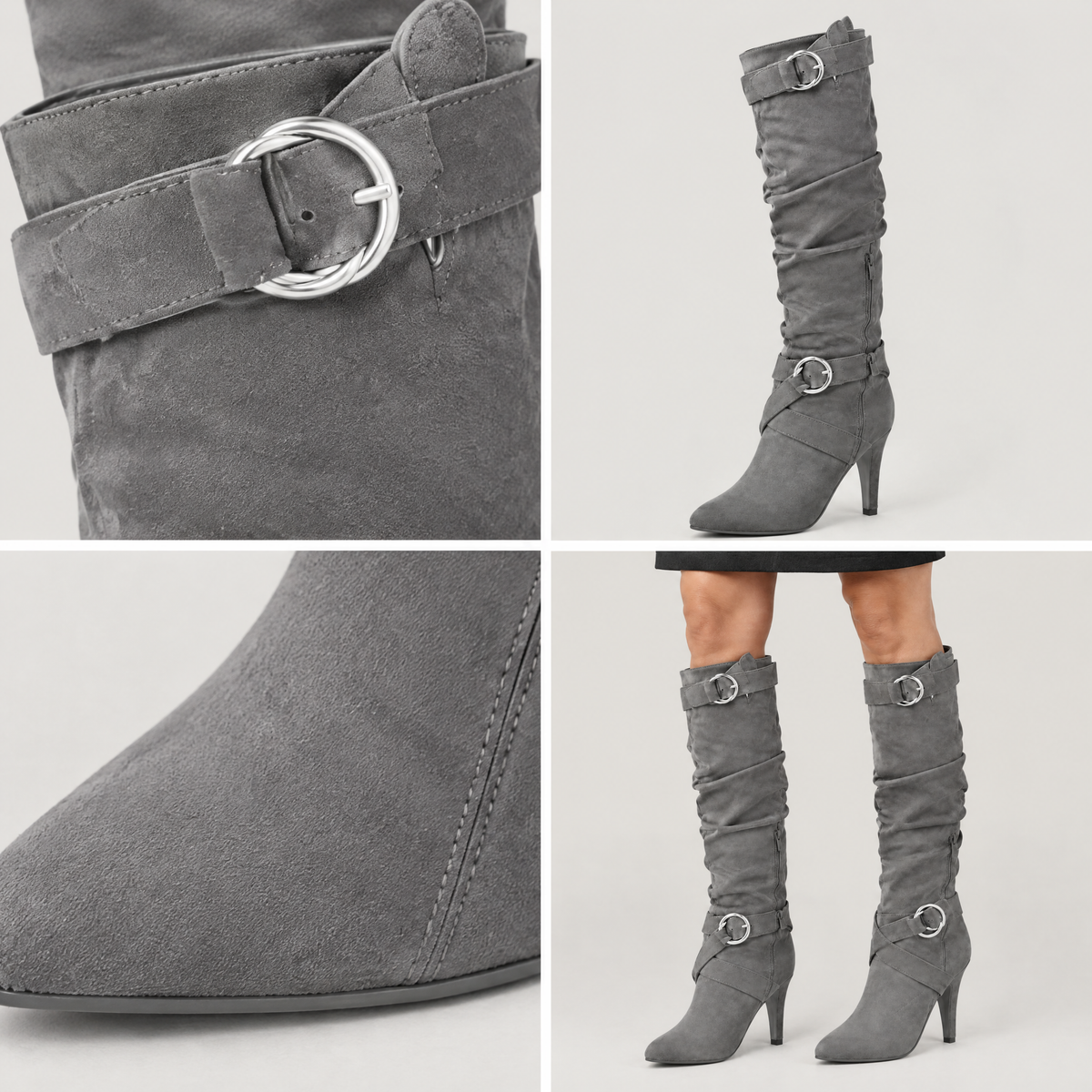 RING BUCKLE HIGH HEEL BOOTS