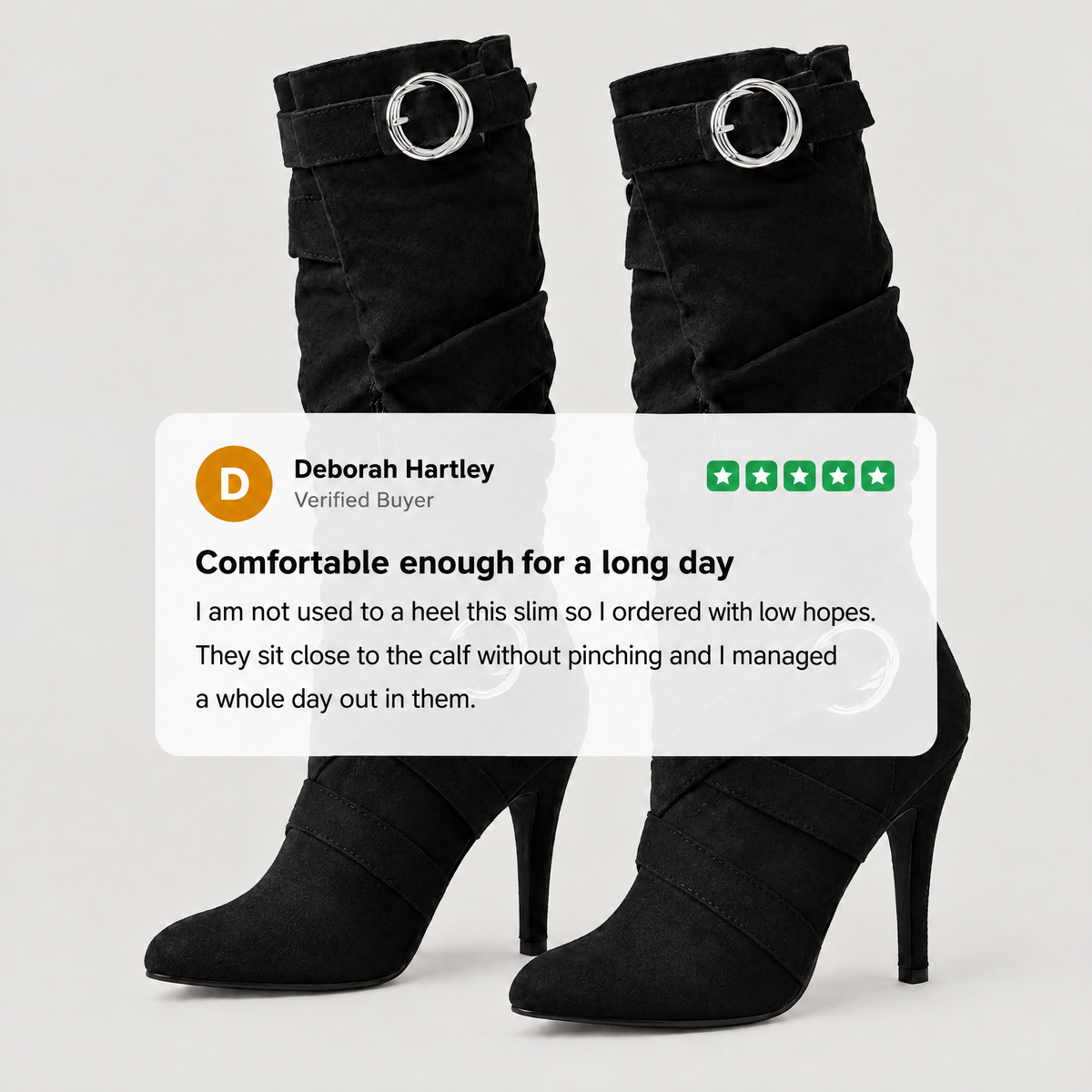 RING BUCKLE HIGH HEEL BOOTS