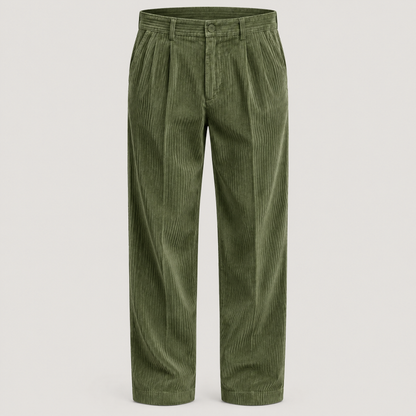 PLEATED CORDUROY TROUSERS