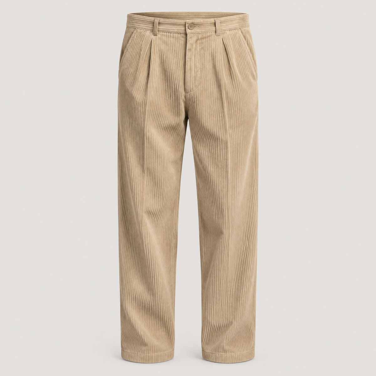PLEATED CORDUROY TROUSERS